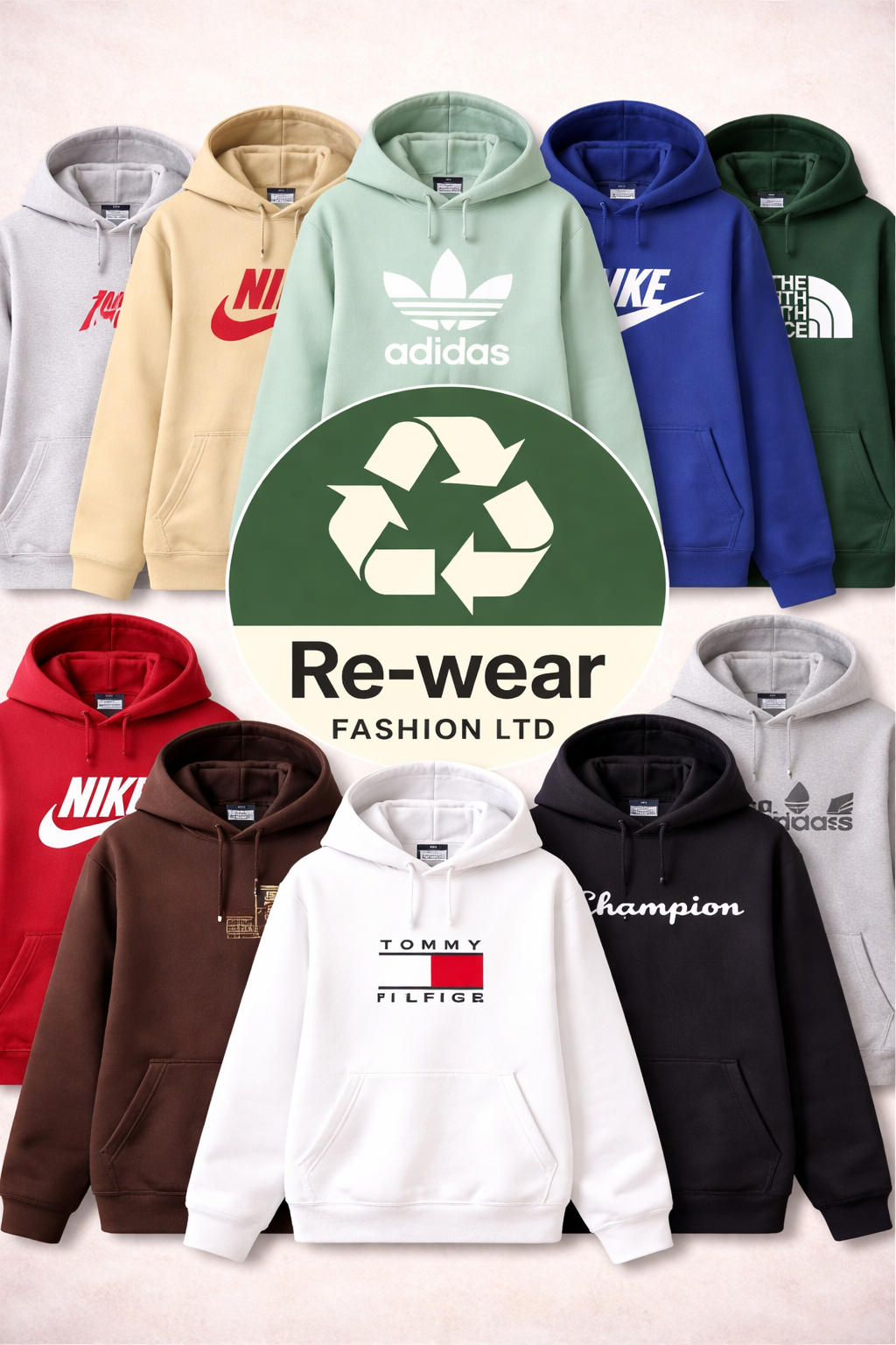 10 X Branded sweatshirts and Hoodies reseller branded bundles grade A/B